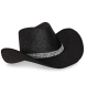 Preview: Cowboyhut Glitzer schwarz