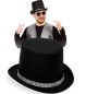 Preview: Zylinder schwarz, Hutband mit Strassoptik, Gr. 60 cm