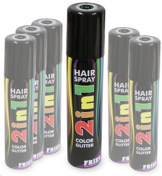 Hairspray Color & Glitter 2in1, sort. Farben
