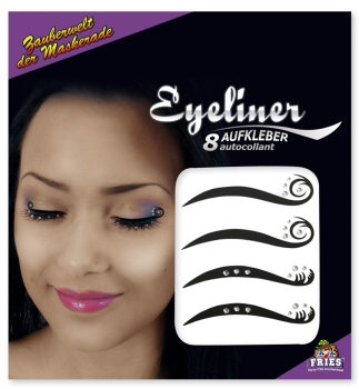 Eyeliner Aufkleber, sort. Designs 