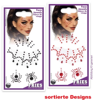 Face Jewels Spinne, sort.