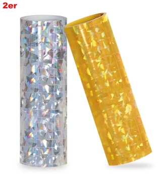 Holo-Luftschlangen gold u. silber