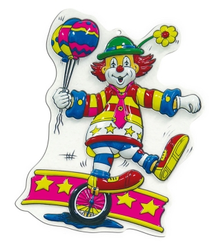 Wand-Deko Clown mit Einrad