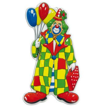 Wand-Deko Clown mit Ballons