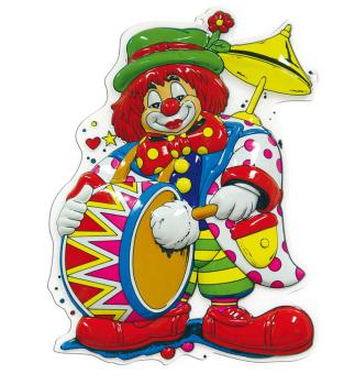 Wand-Deko Clown mit Trommel