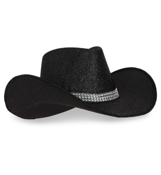 Preview: Cowboyhut Glitzer schwarz
