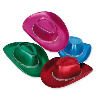 Cowboyhut metallic, sort., Gr.57 cm