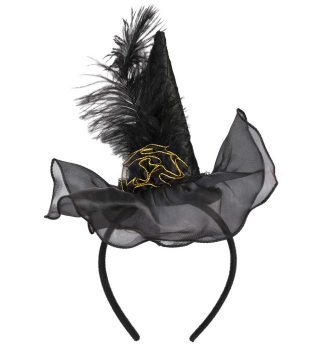Haarreif Hexe mit Feder