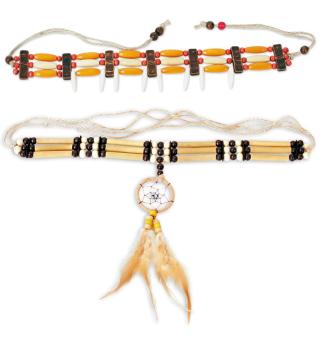 Halsband Indianer, sort. Designs