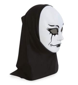 Halbmaske Horror mit Haube