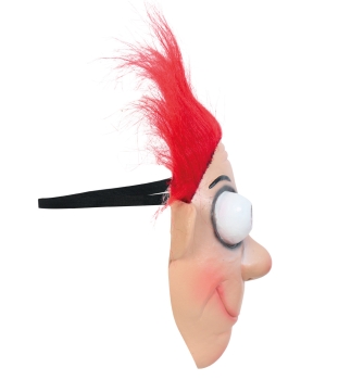 Halbmaske Scherz-Clown mit Haaren