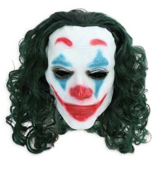 Halbmaske Clown mit Haaren