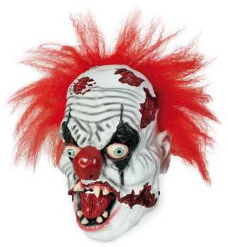 Dreiviertelmaske Horror-Clown mit Haaren
