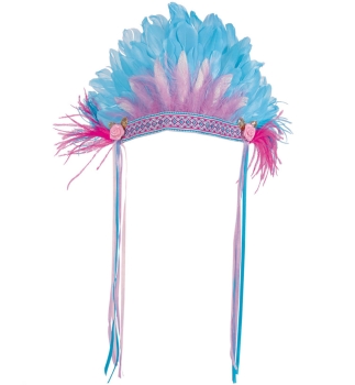 Samba Feder-Kopfschmuck blau