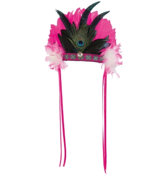 Samba Feder-Kopfschmuck pink