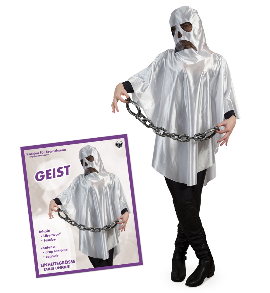 Umhang Geist, mit Kapuze