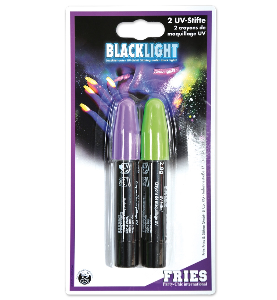2 UV Stifte, sort. Farben