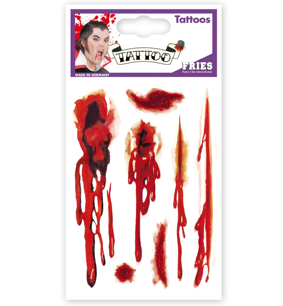 Tattoos Zombie-Narben, sort. Designs