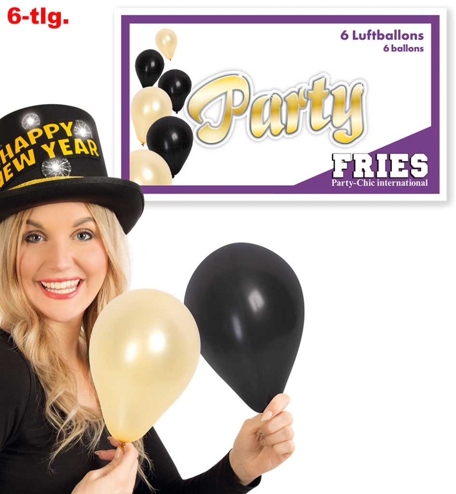 Luftballons Silvester, sort.