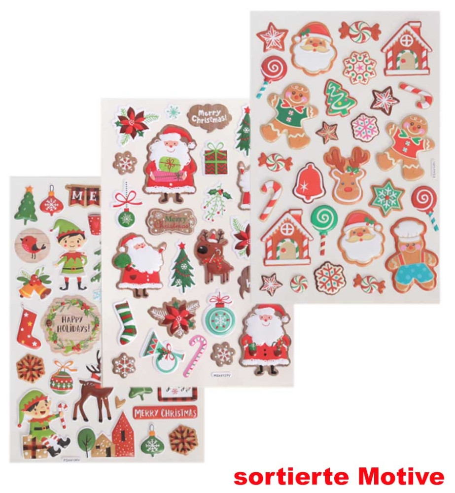 3D Sticker Nikolaus, sort.