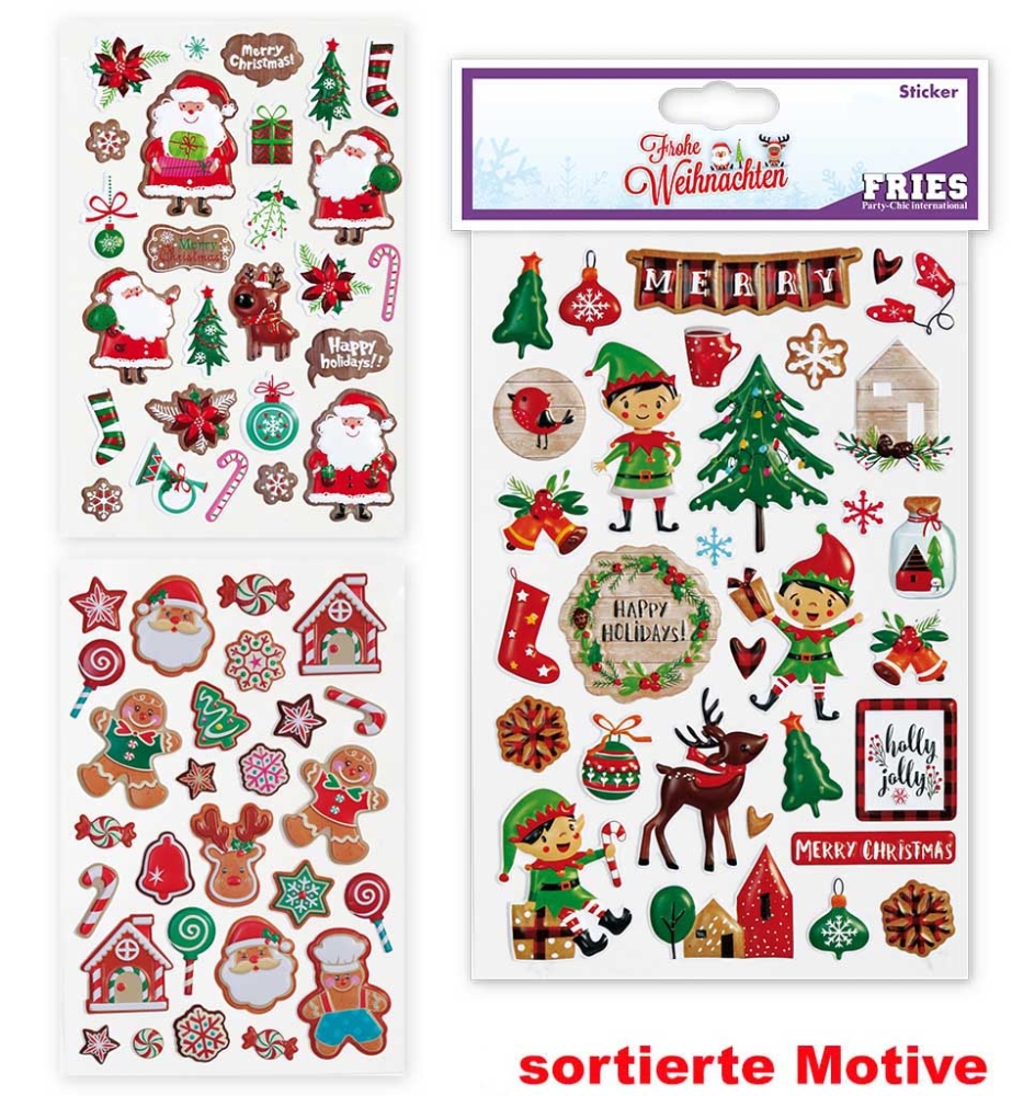 3D Sticker Nikolaus, sort.