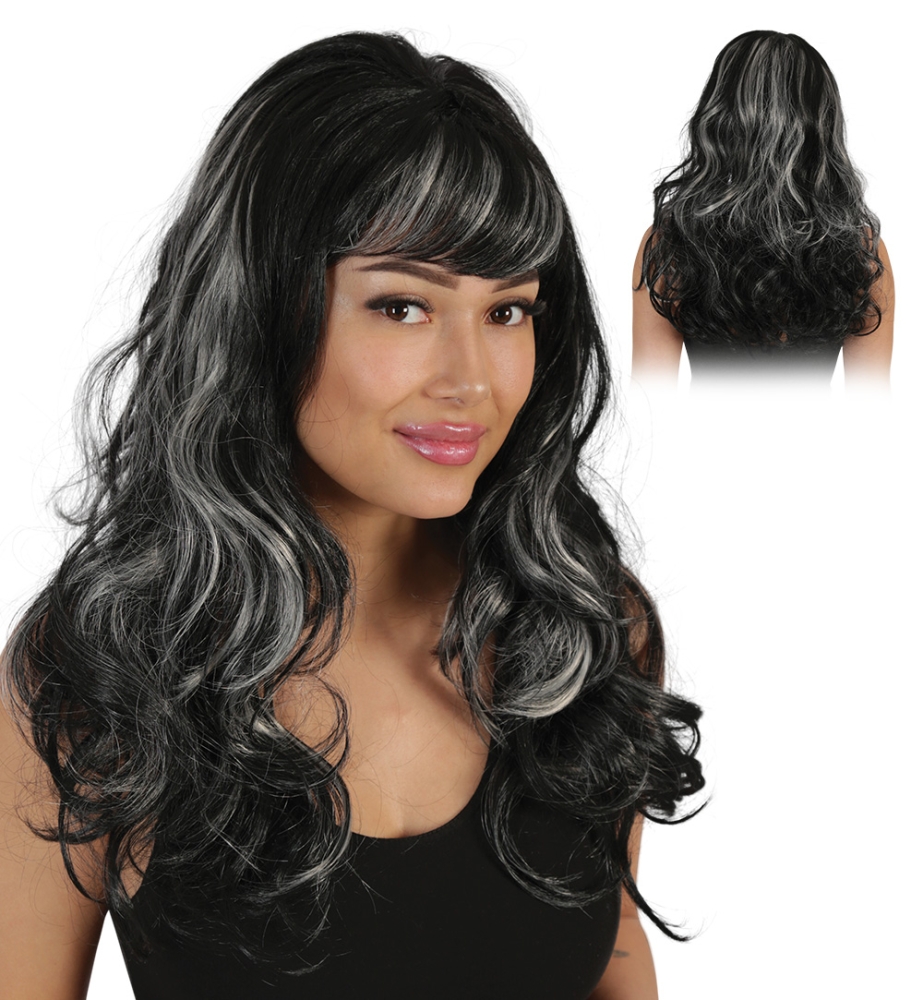 Highlight wig black and white