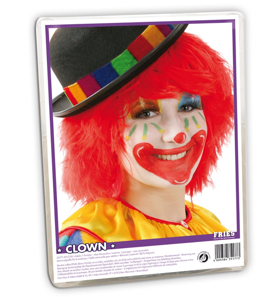 Perücke Clown, sort. Farben SE