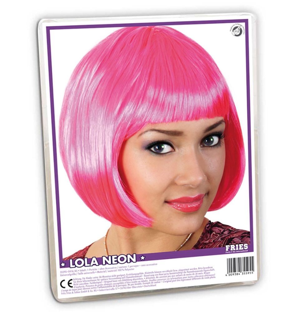 Perücke Lola Neon pink SE