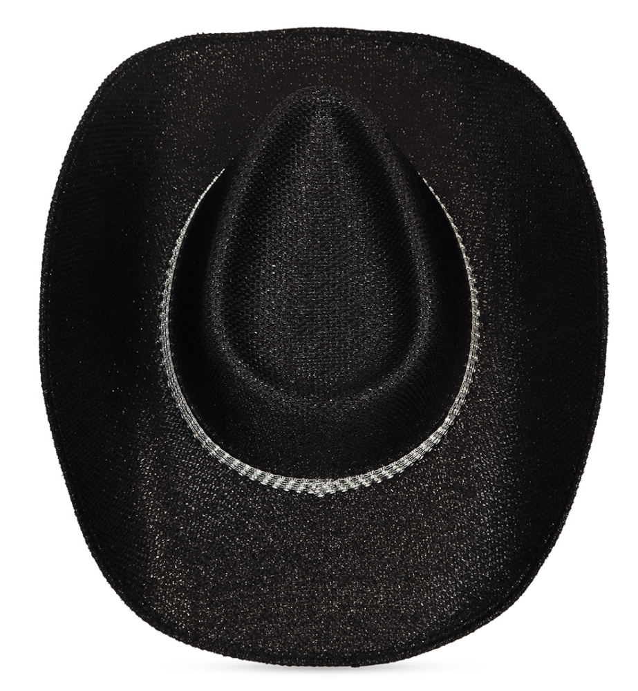 Cowboyhut Glitzer schwarz