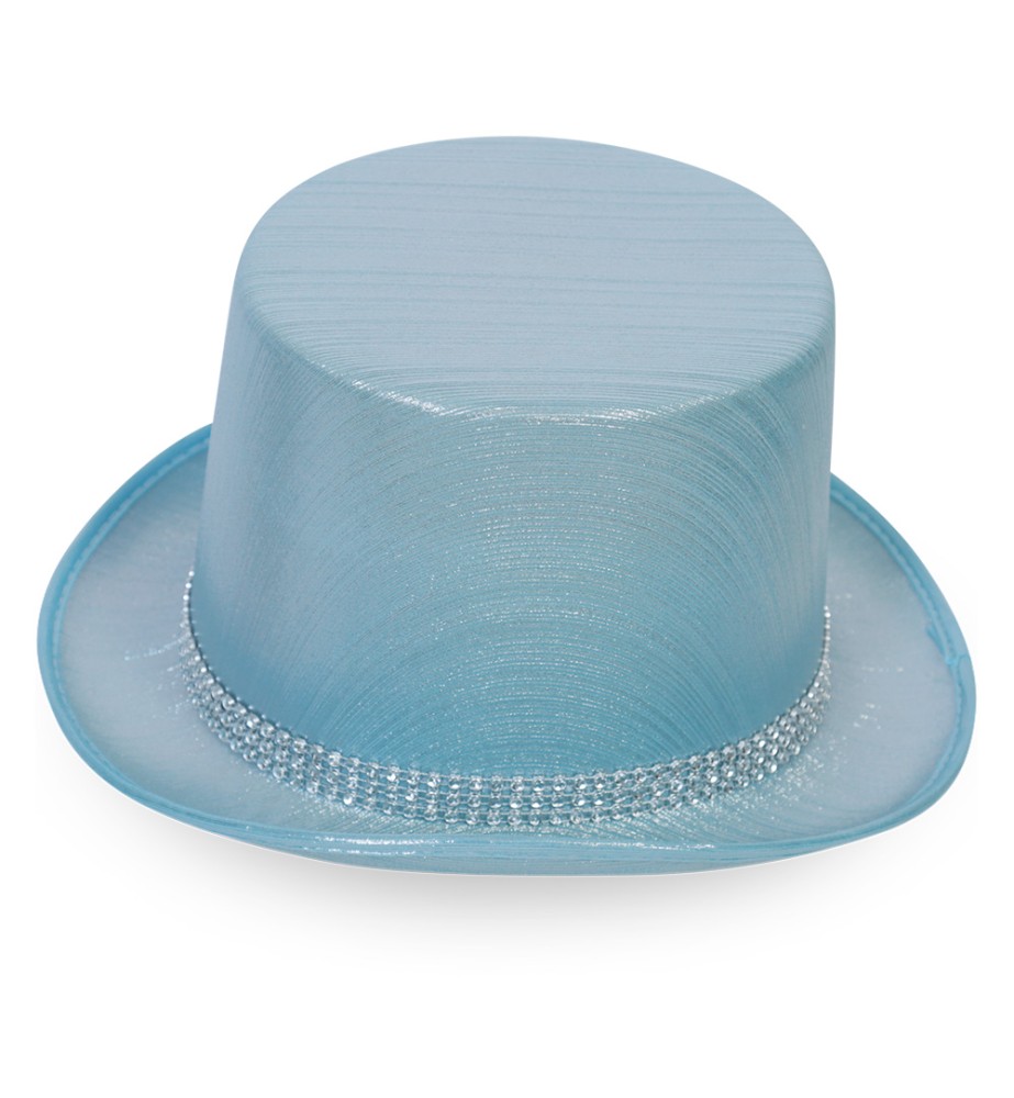 Zylinder blau, Hutband mit Strassoptik, Gr. 60 cm
