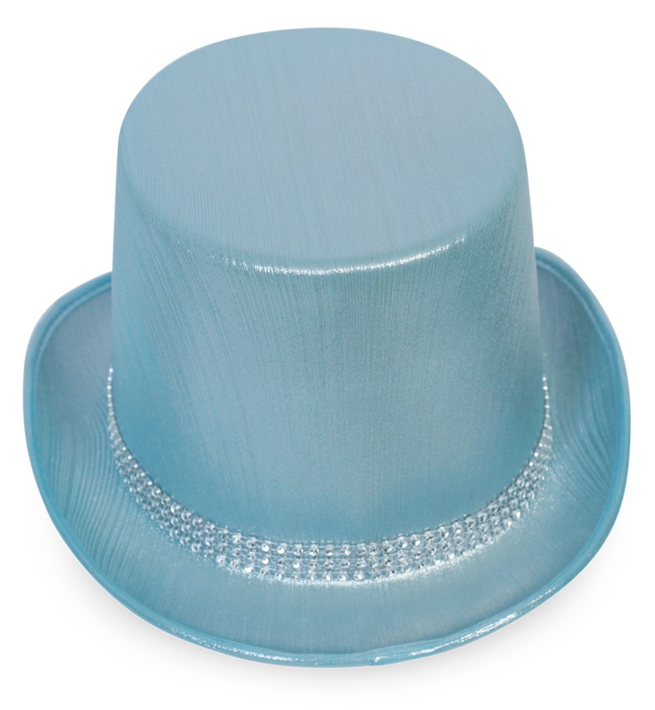 Zylinder blau, Hutband mit Strassoptik, Gr. 60 cm