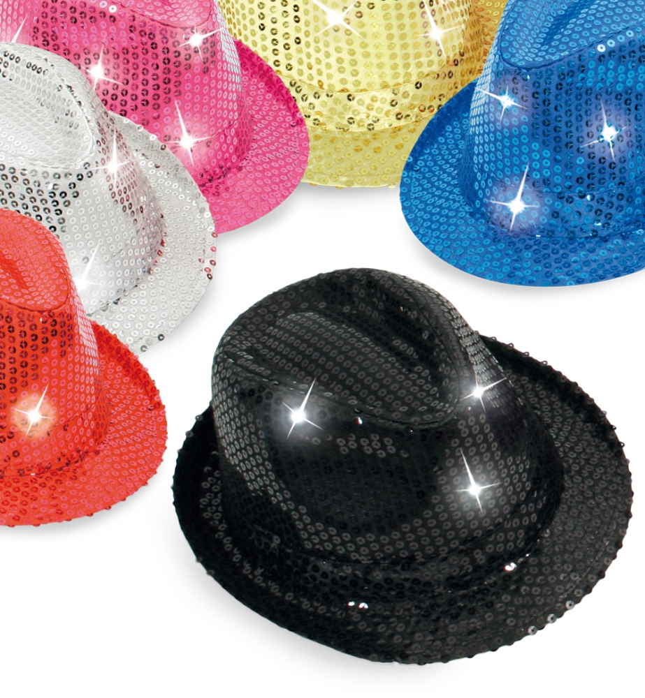 Trilby Pailletten blinkend, sort. Farben