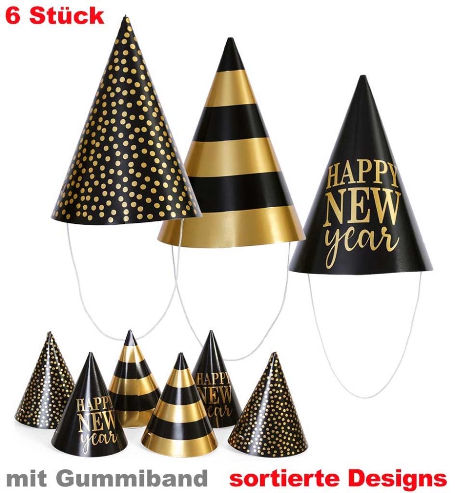 Partyhut Silvester, 3 versch. Designs