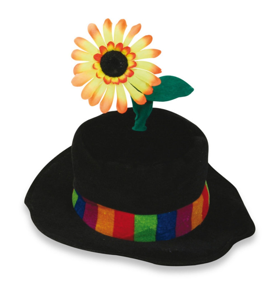 Hut mit Blume, sort. Farben