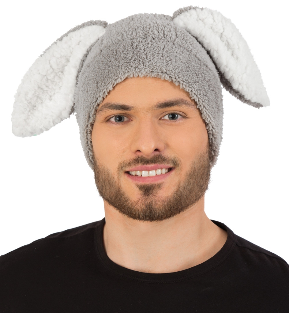 Plüschmütze Hase, sort. Farben