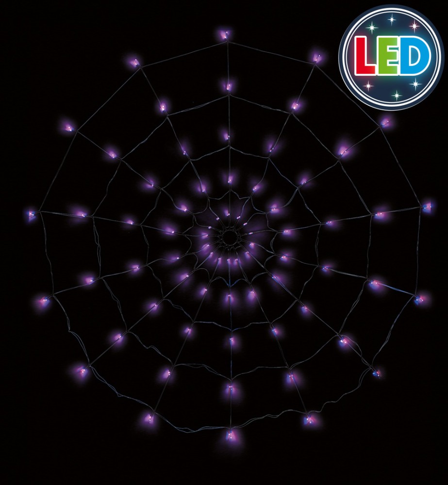 Spinnen-Netz LED, ca. 1,20 m x 1,20 m, 70 LEDs