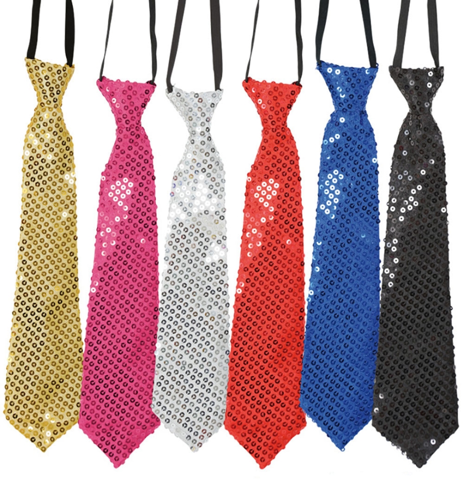 Krawatte Pailletten, sort. Farben