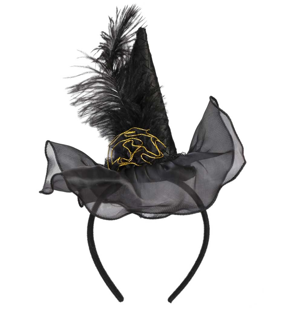 Haarreif Hexe mit Feder