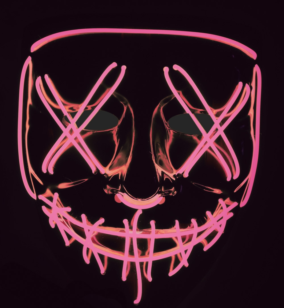 Leucht-Halbmaske LED pink