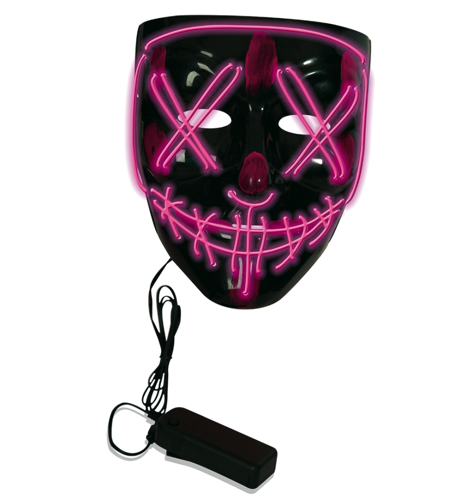 Leucht-Halbmaske LED pink