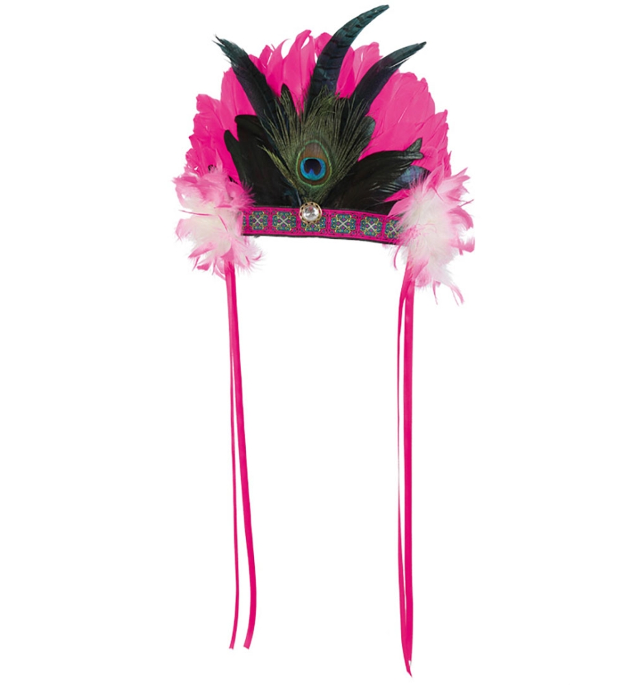 Samba Feder-Kopfschmuck pink