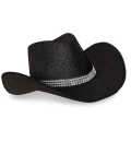 Cowboyhut Glitzer schwarz