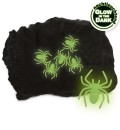 Spinnennetz schwarz mit 6 GID Spinnen, ca. 40 g